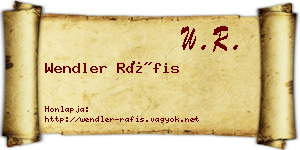 Wendler Ráfis névjegykártya